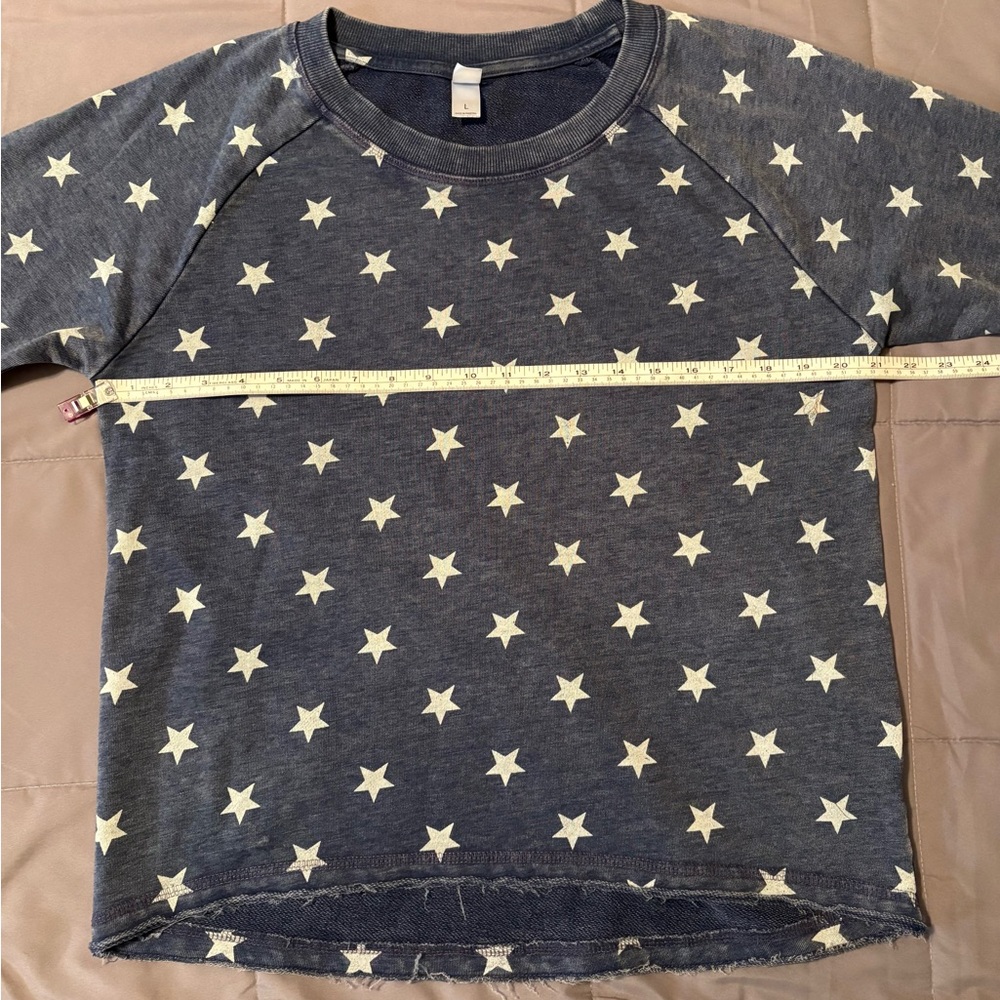 Alternative Apparel Lazy Day Mineral Wash French Terry Star Pullover Sweatshirt - Picture 12 of 17